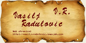 Vasilj Radulović vizit kartica